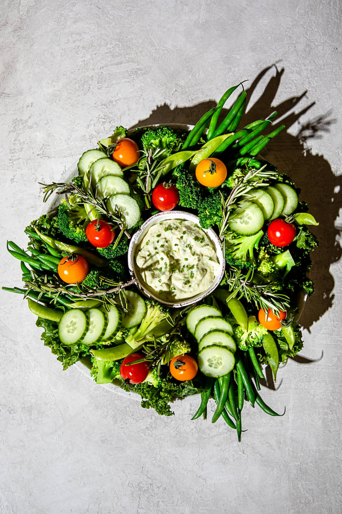 Christmas vegetable wreath