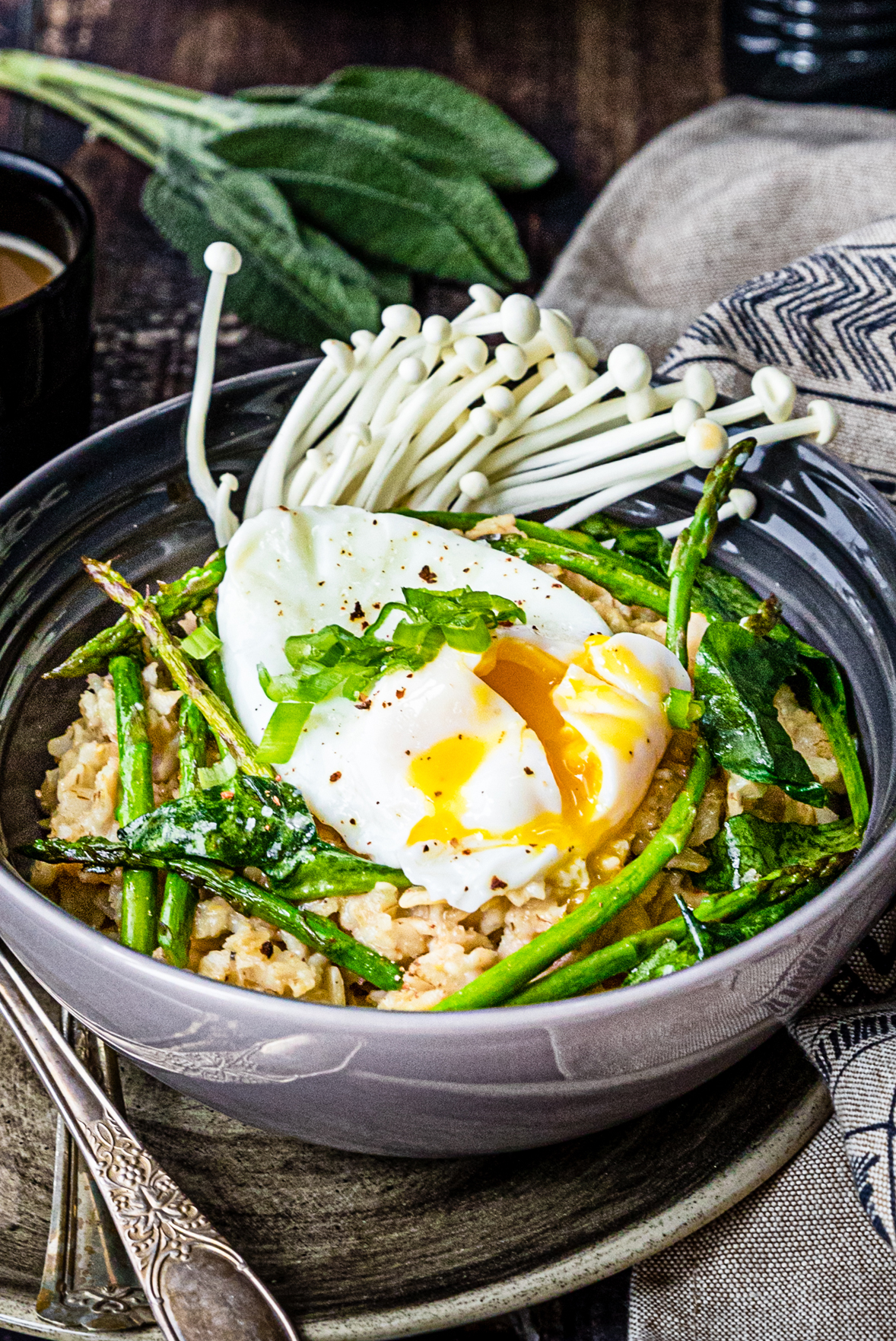 Savory oatmeal bowl