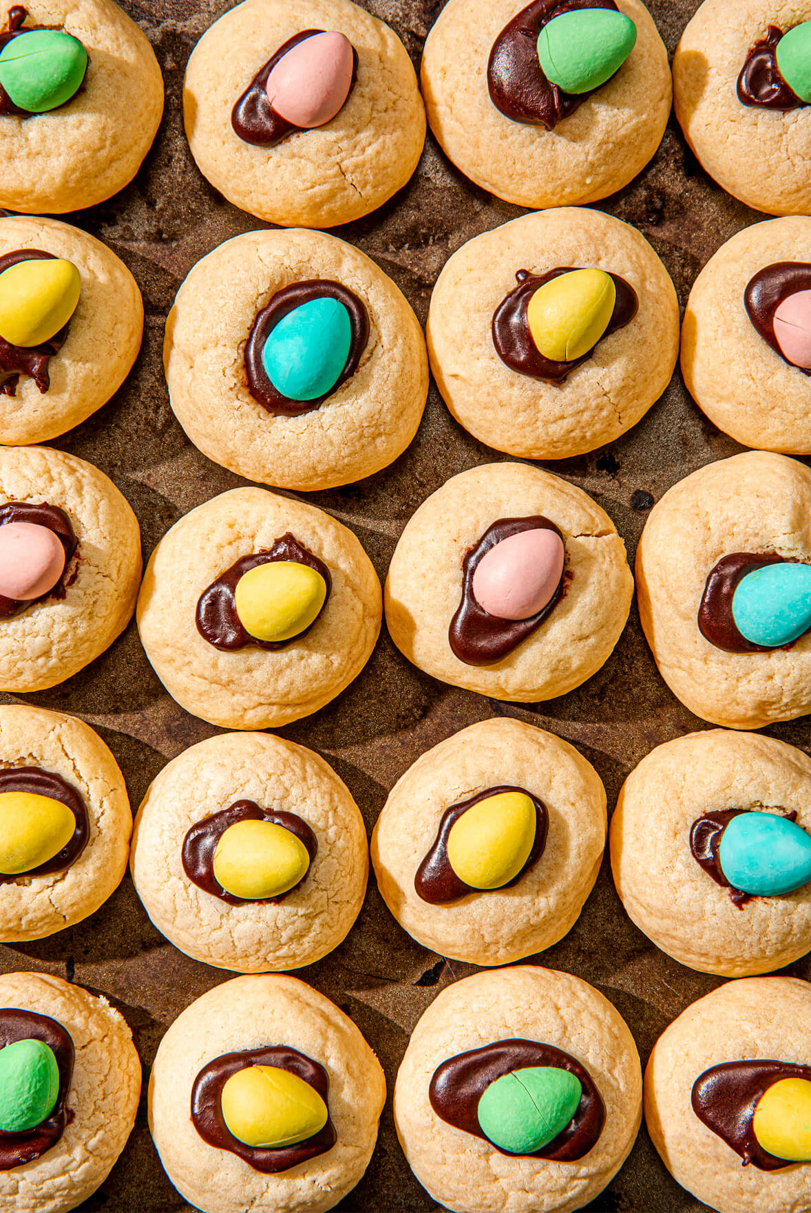 Cadbury Mini Eggs thumbprint cookies