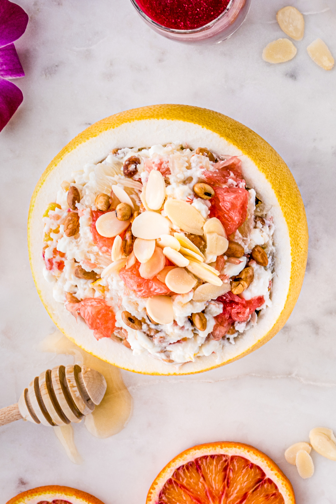 Stuffed Pomelo Protein Breakfast