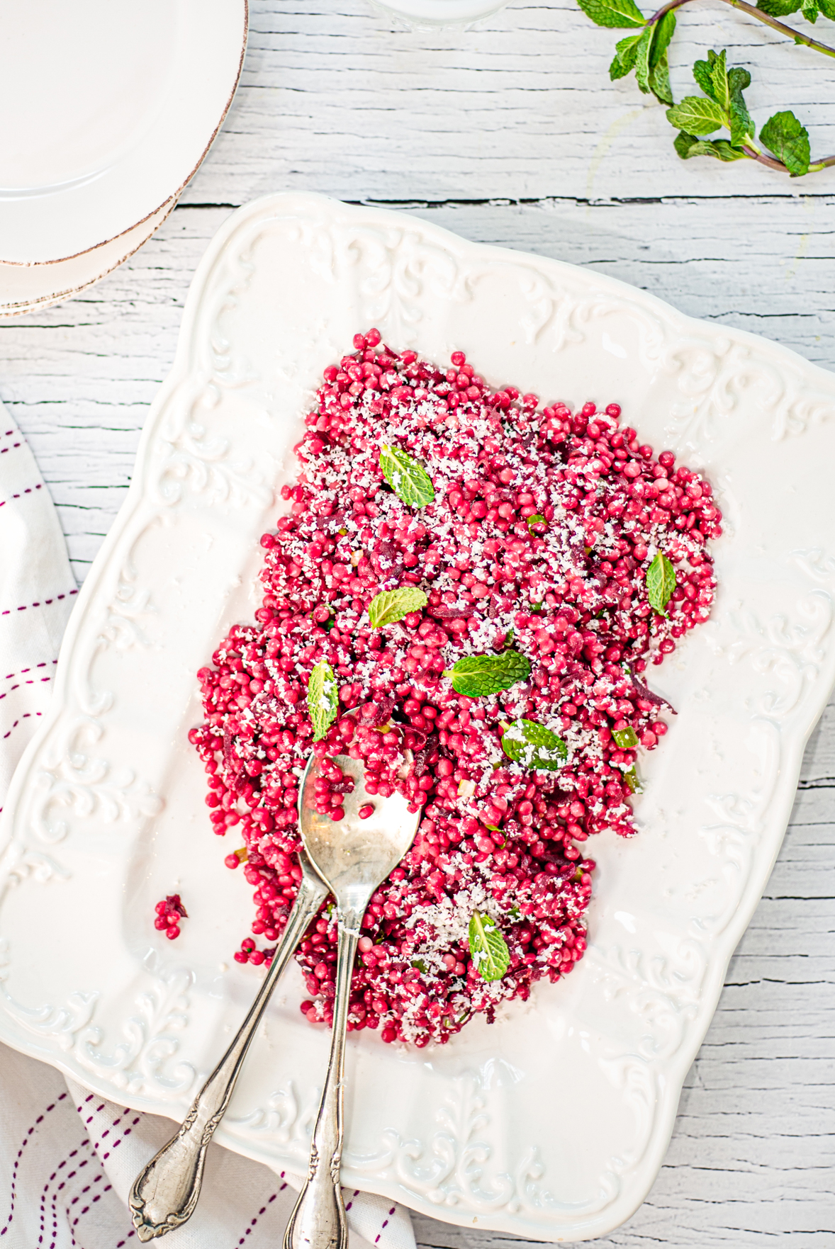 Salade de betteraves et couscous israélien
