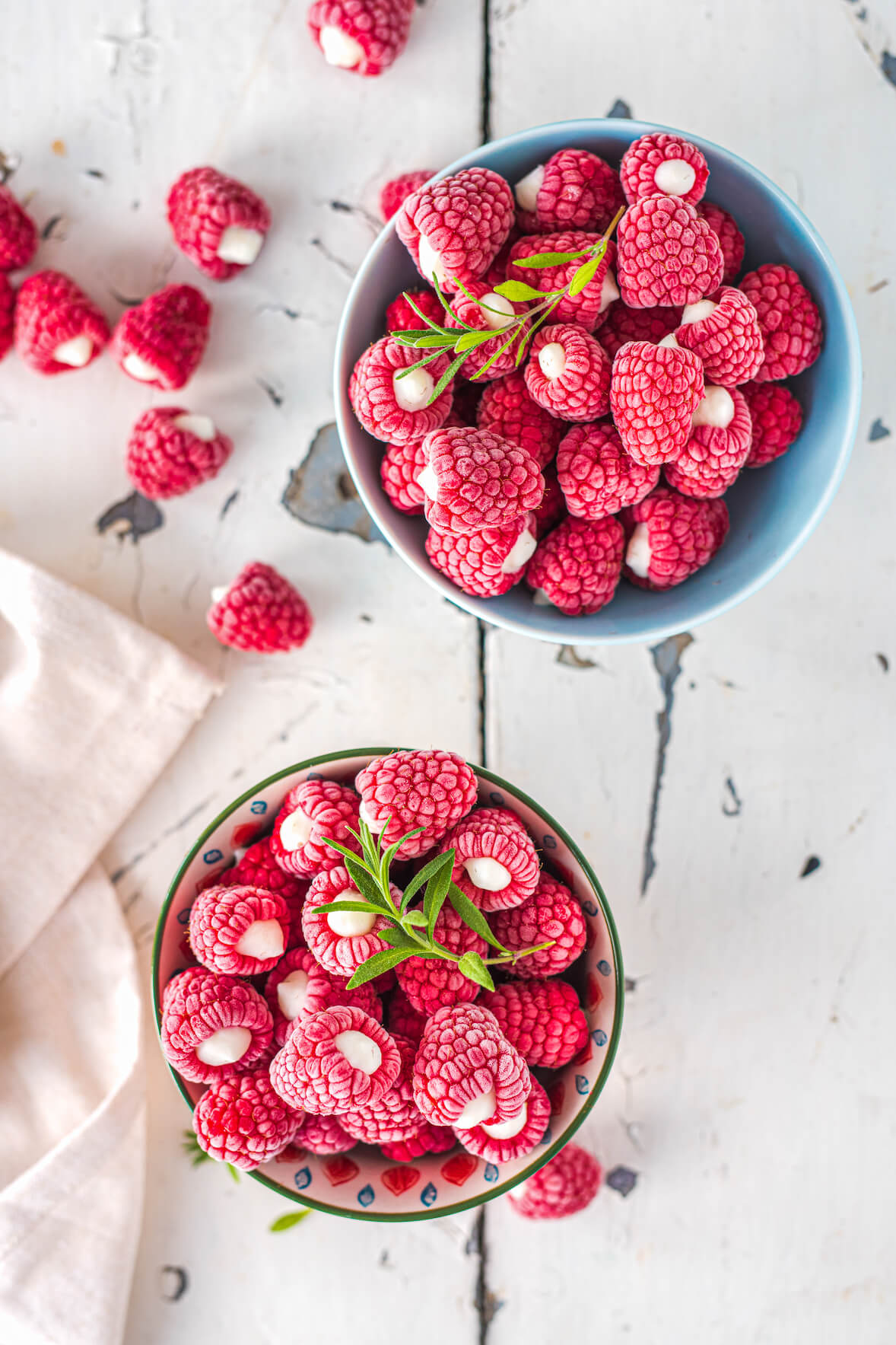 Greek yogurt filled raspberries