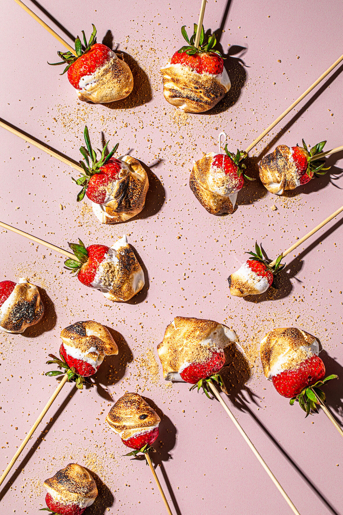 Campfire strawberry marshmallows