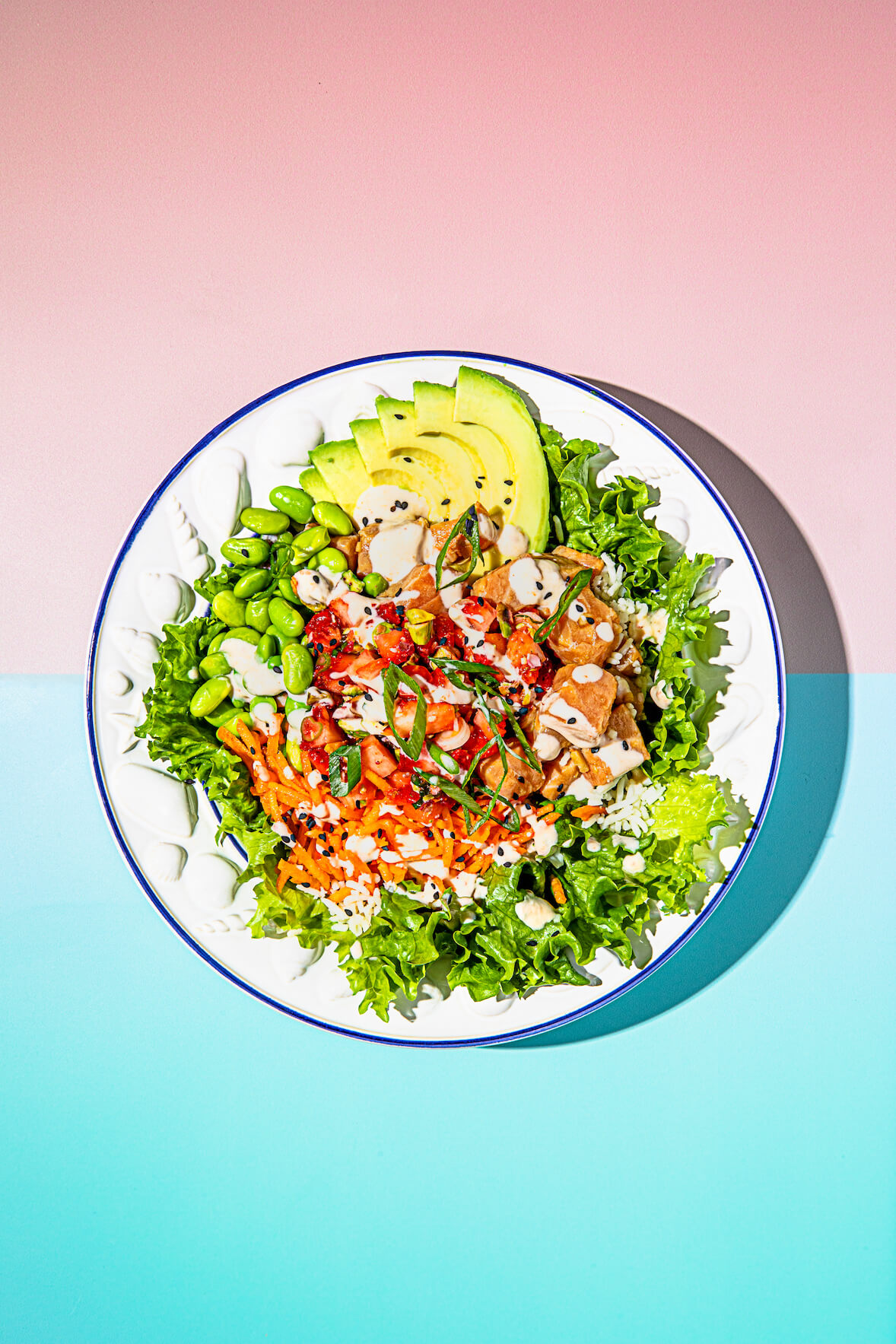 Strawberry salsa poke bowl