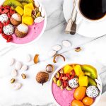 Dragon Fruit and Lychee Healthy Breakfast Bowl