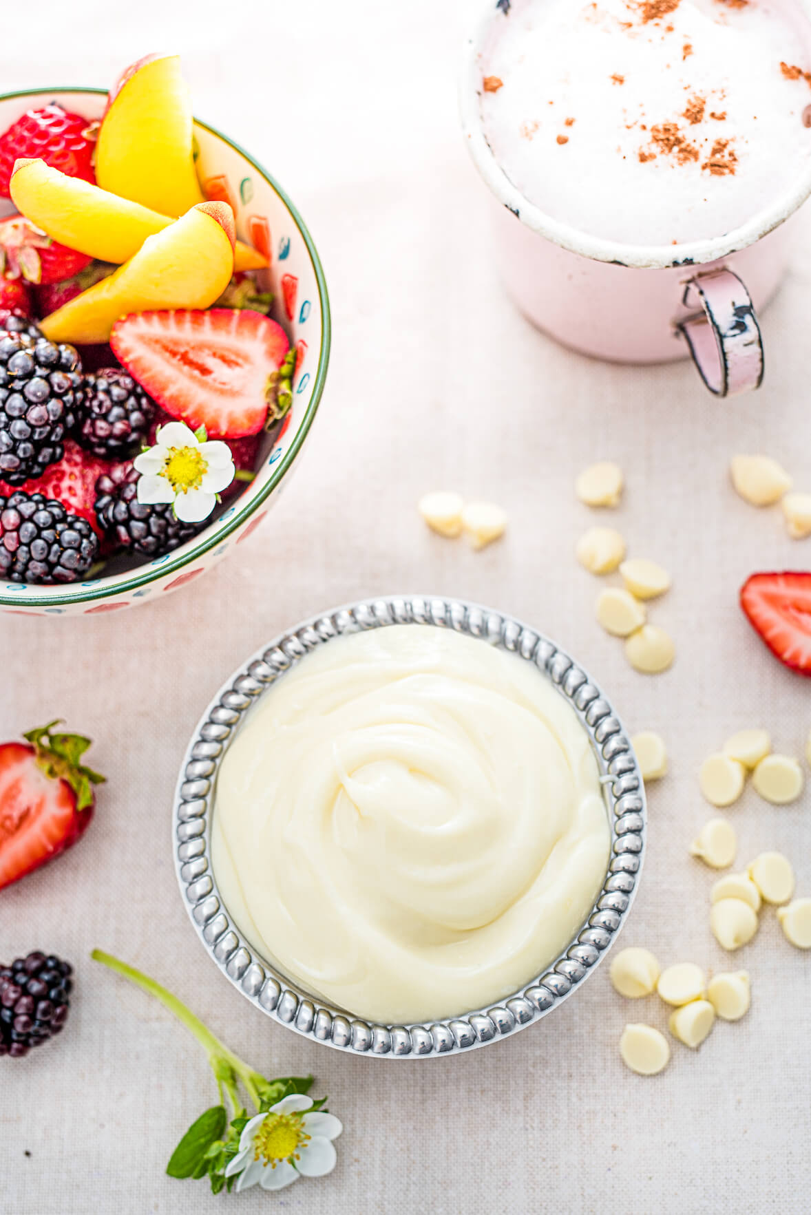 Trempette de chocolat blanc