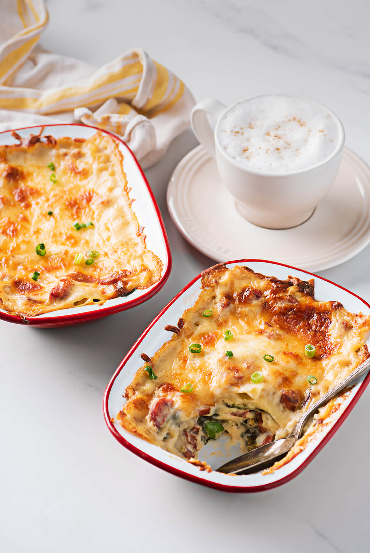 Breakfast lasagna with sausage