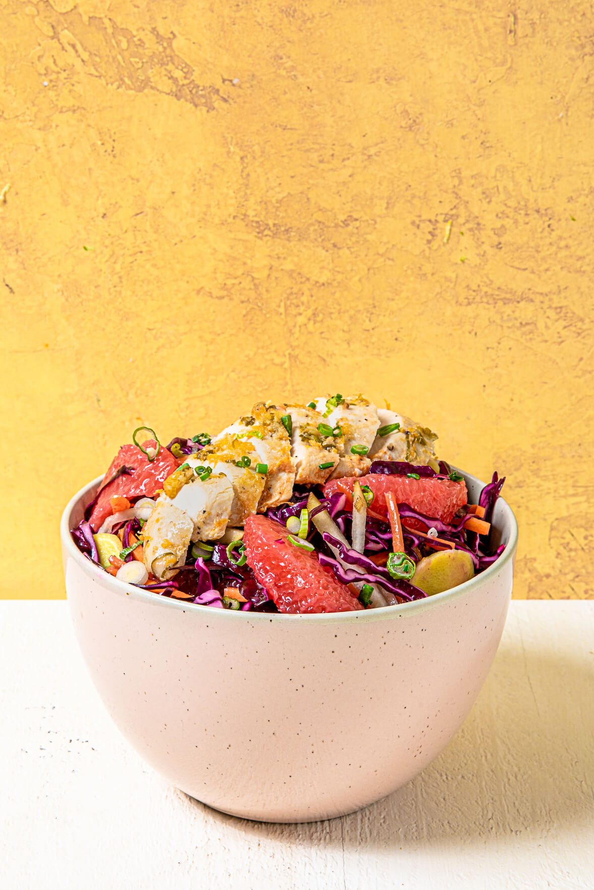 Chicken and grapefruit coleslaw