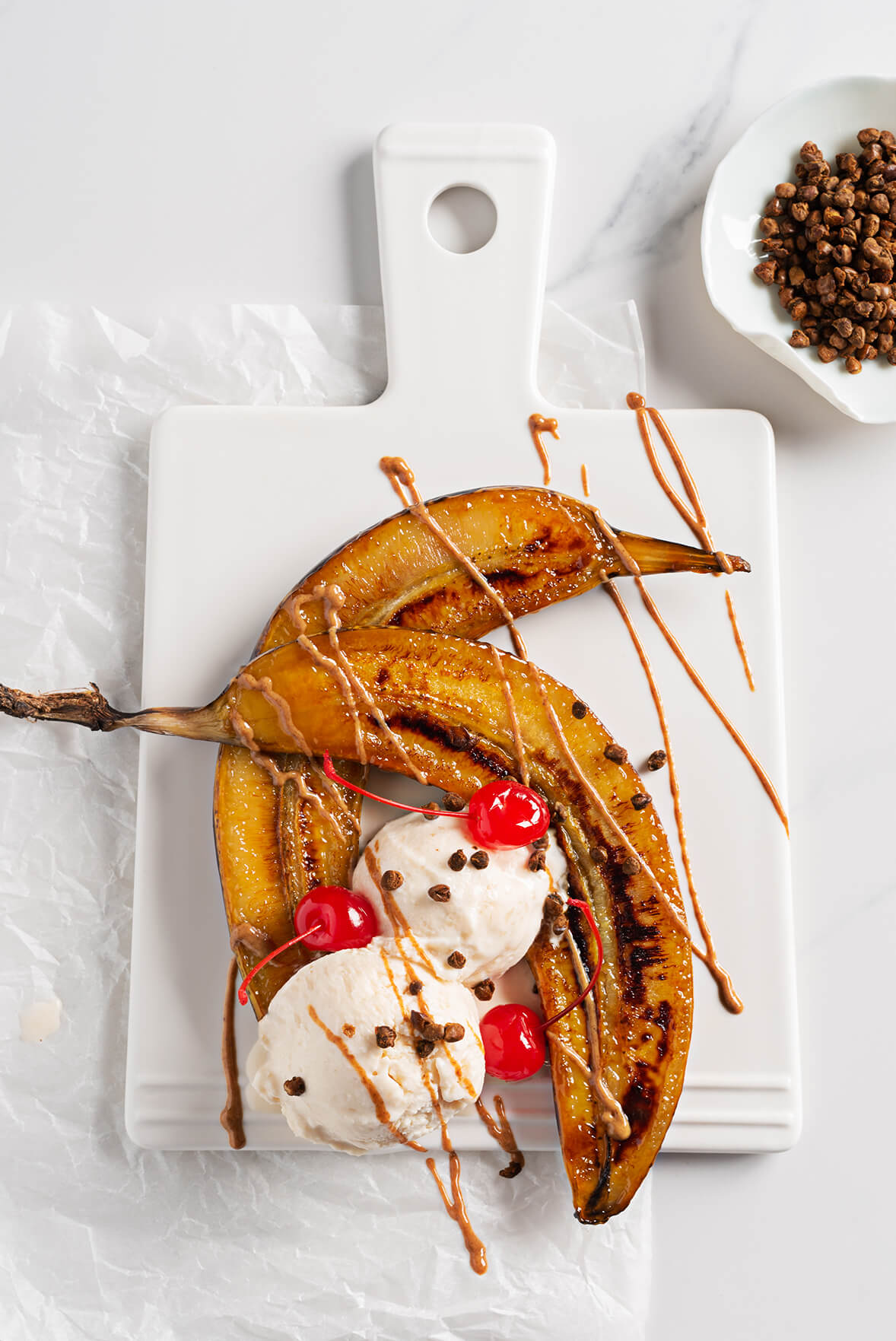 High protein banana split