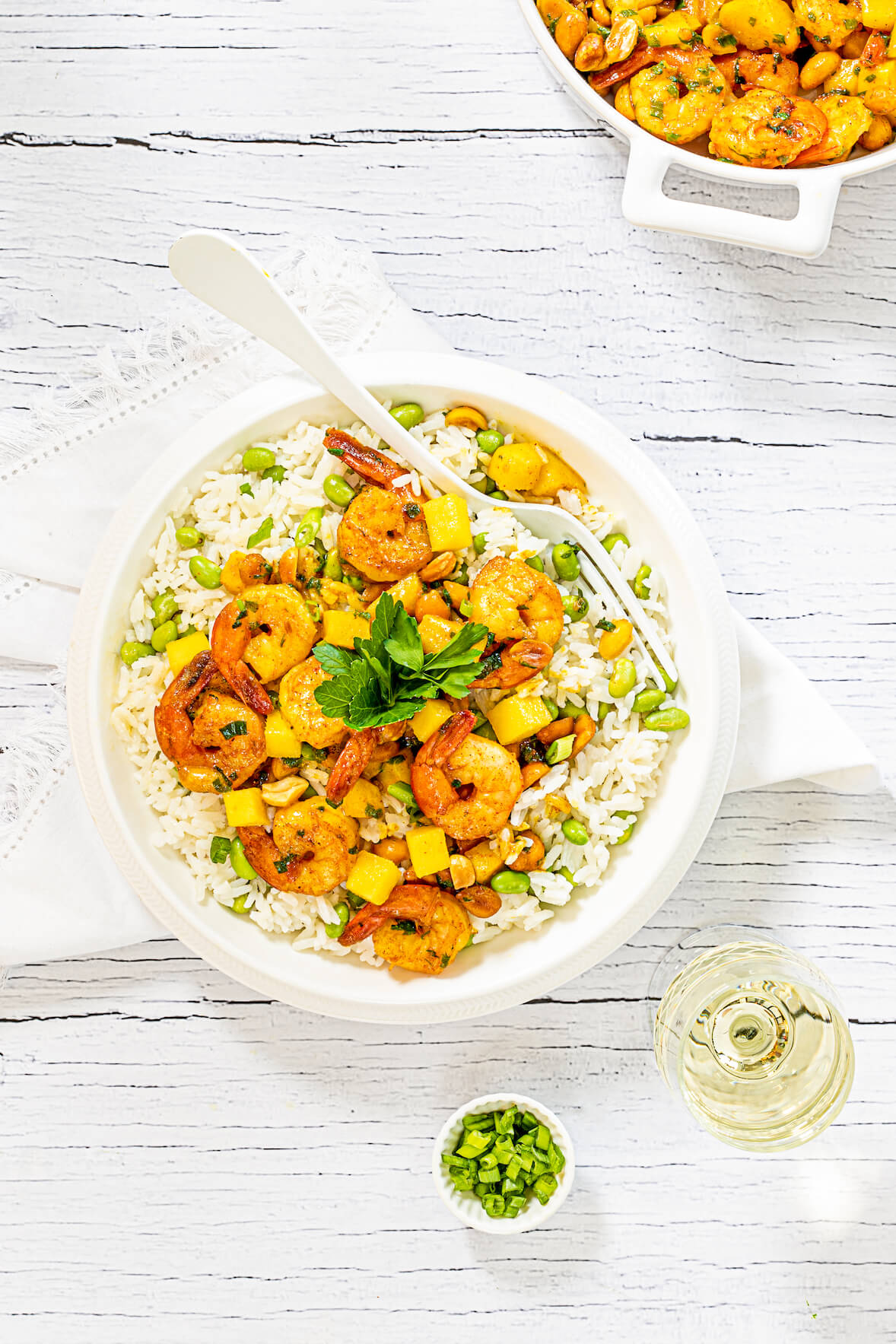 Shrimp, mango & coconut pilaf