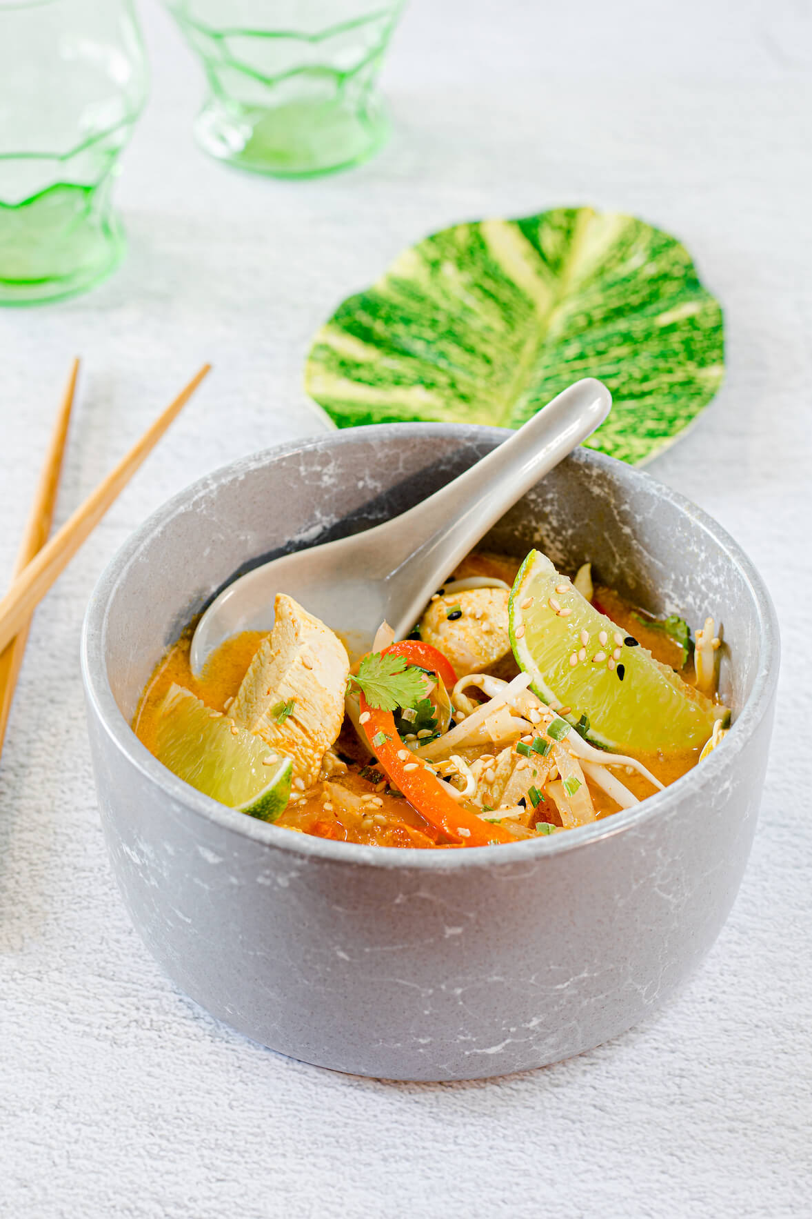 Soupe thaïe au poulet