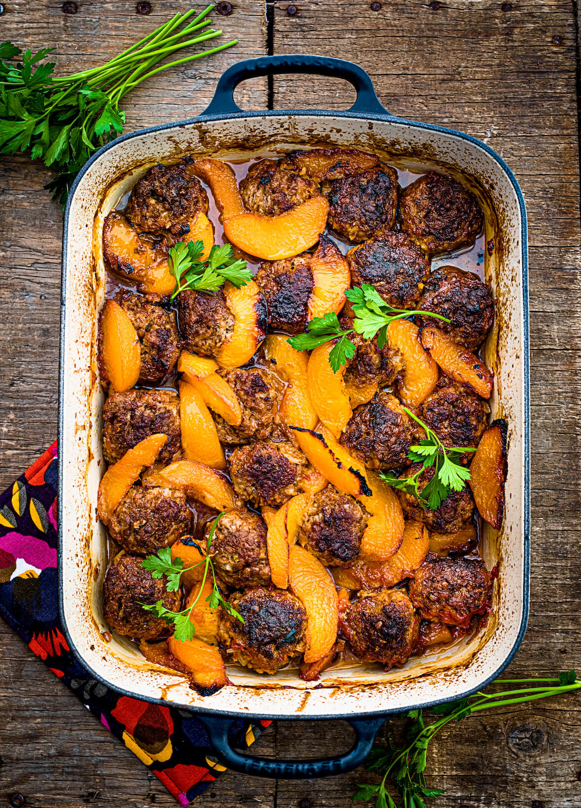 Boulettes de veau aux pêches