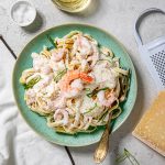 Pâtes Alfredo aux crevettes