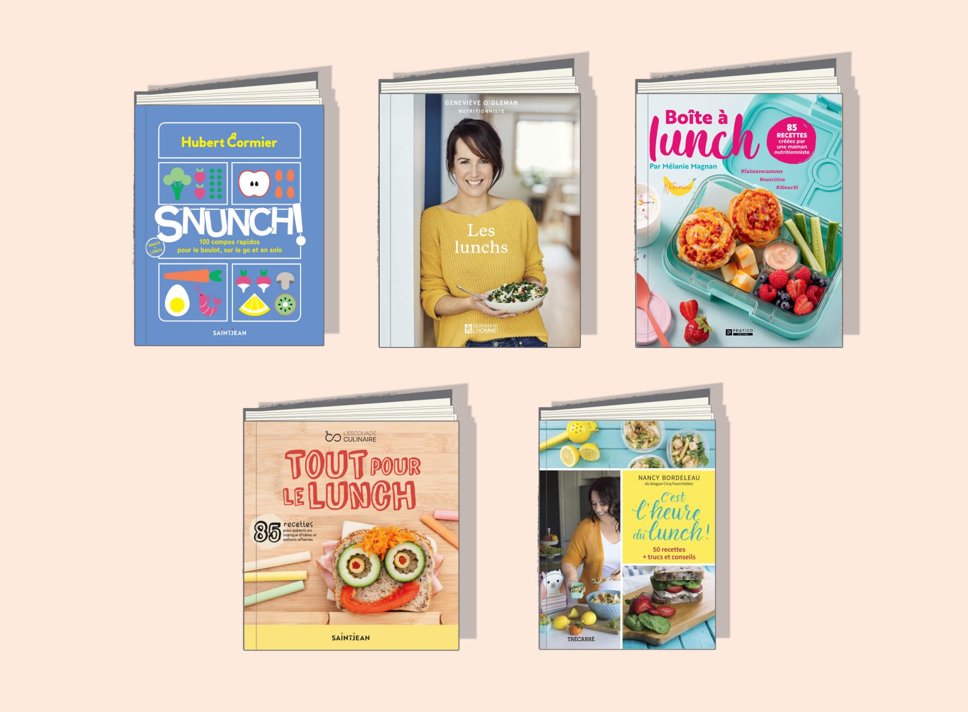 Les meilleurs livres de recettes pour les lunchs - Mélanie Magnan Nutrimini et Geneviève O'gleman et Hubert Cormier