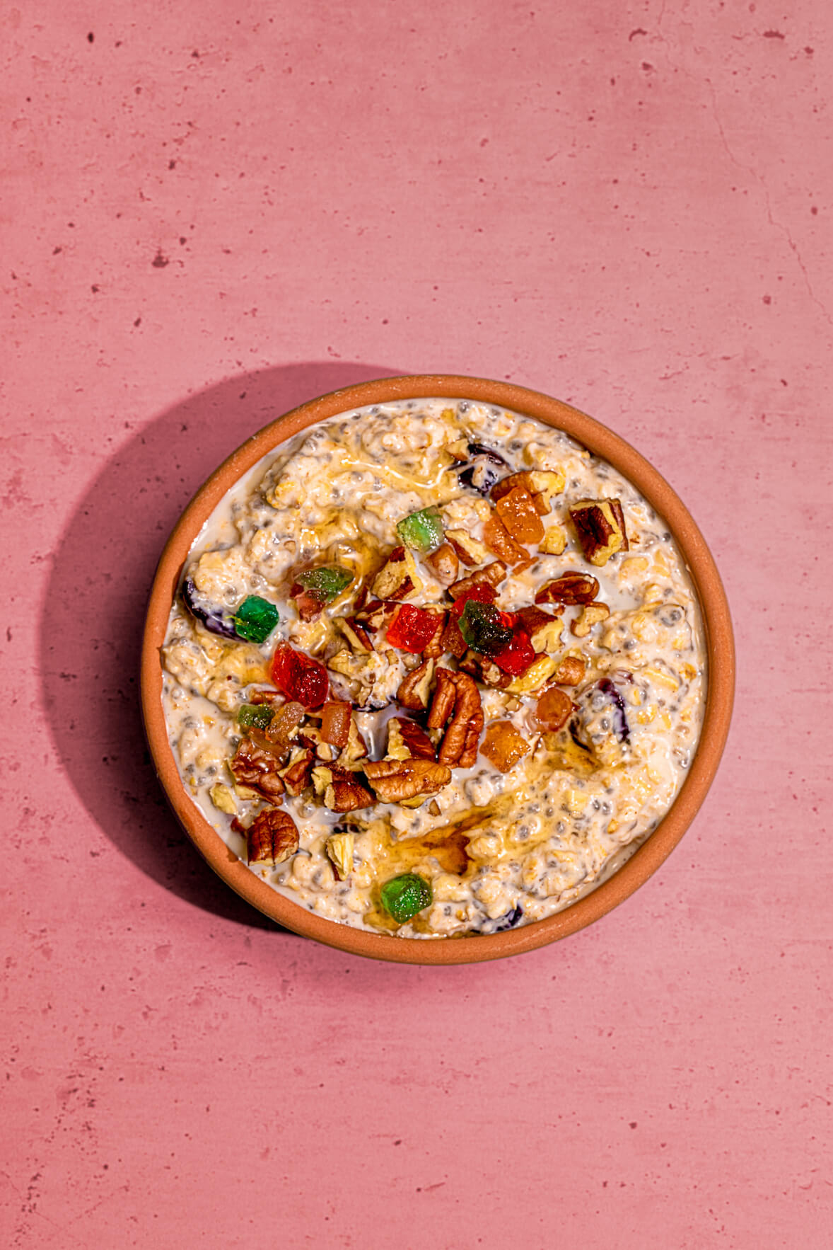 Gruau du lendemain au lait de poulet et fruits confits