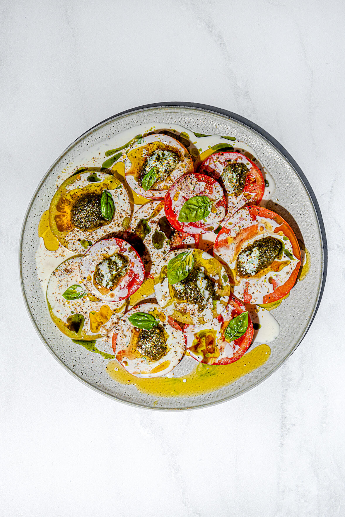 Salade de tomates et vinaigrette au babeurre