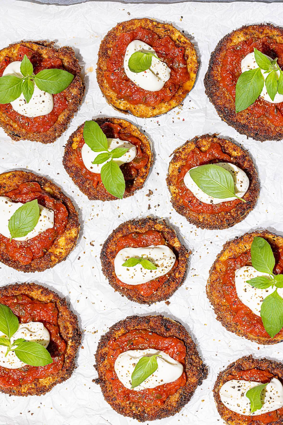 Aubergine parmigiana croustillantes
