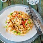 Salade de papaye et pétoncles grillés