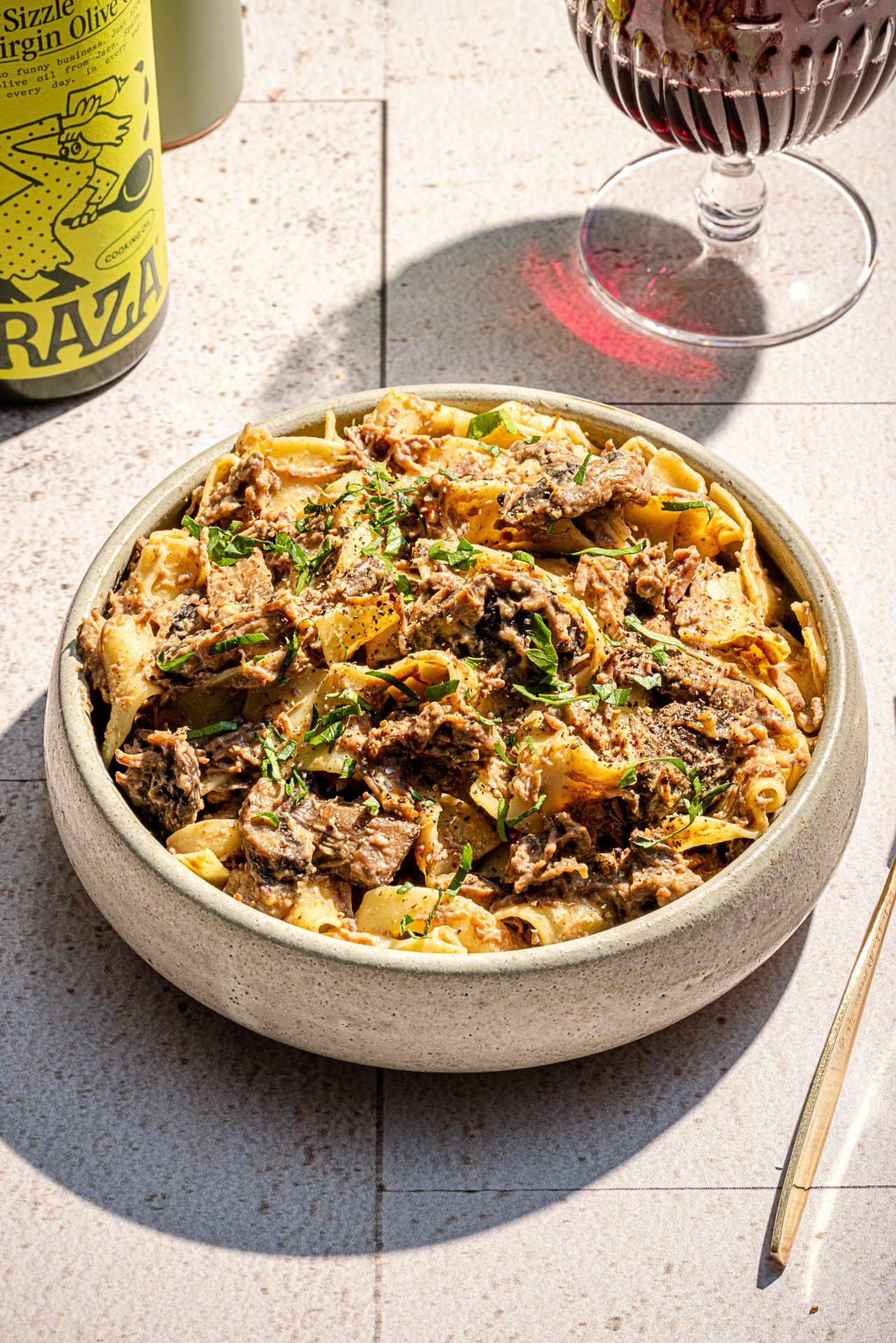 Boeuf sauce crémeuse aux champignons à la mijoteuse