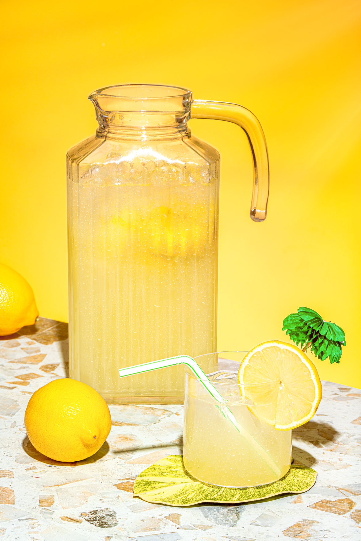 Limonade préparée avec de vrais citrons