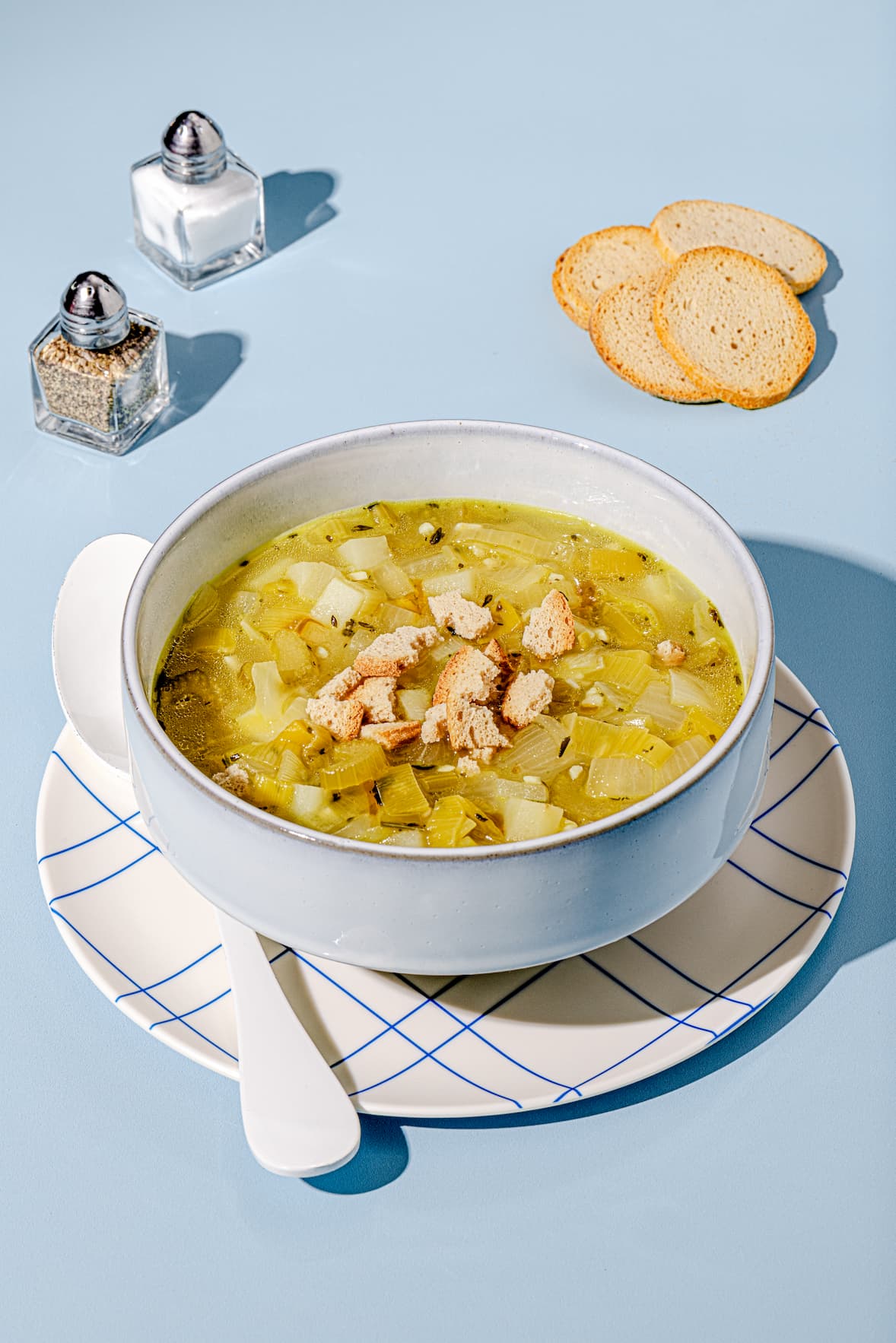Soupe aux poireaux rustique