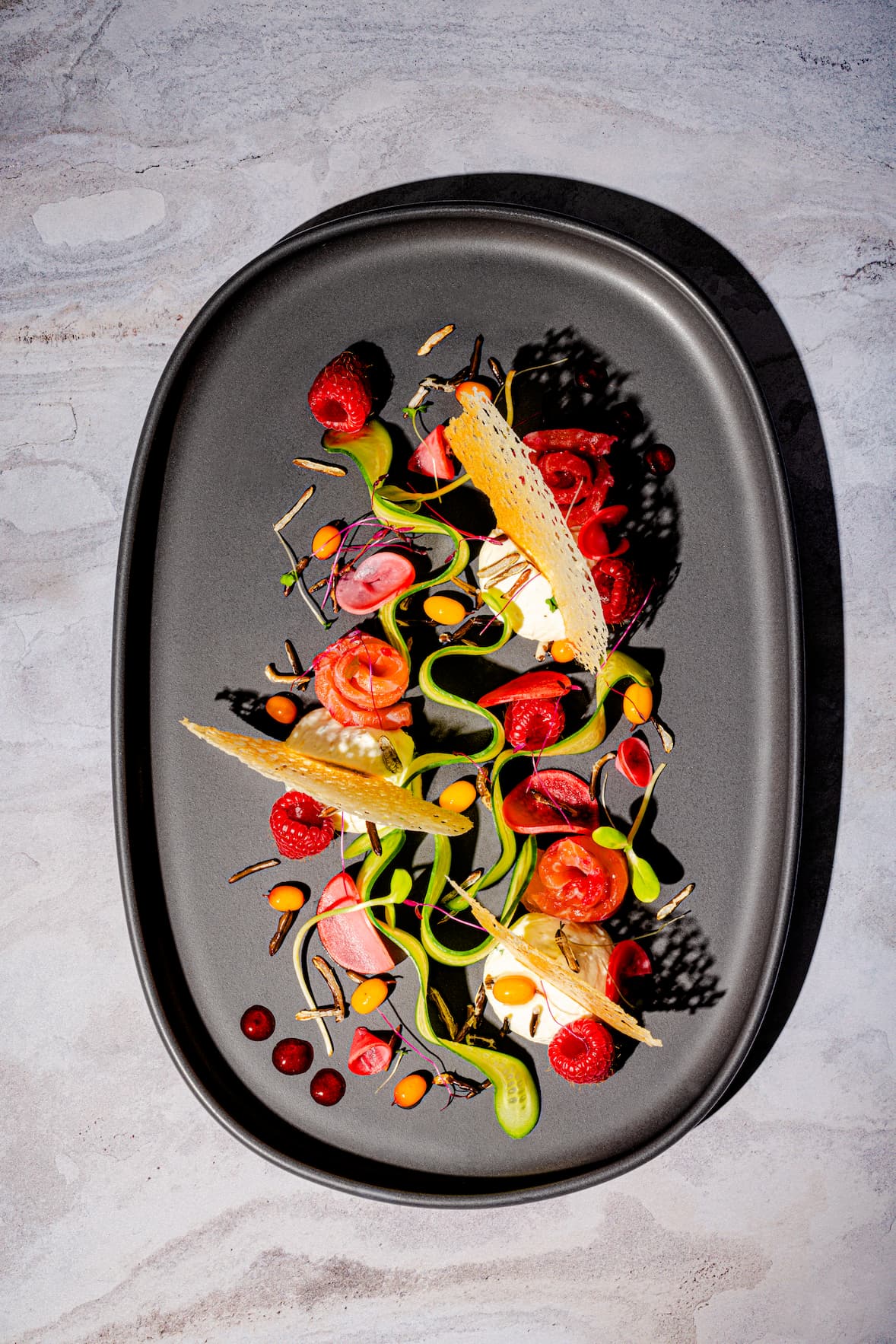 Entrée Sandra Plourde - Masterchef saison 1 - gravlax de truite du Québec et mousse fromage au citron et à l'aneth