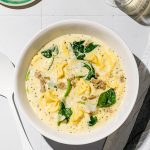 Soupe tortellinis et épinards