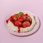 Boulettes de jambon et sauce aux cerises