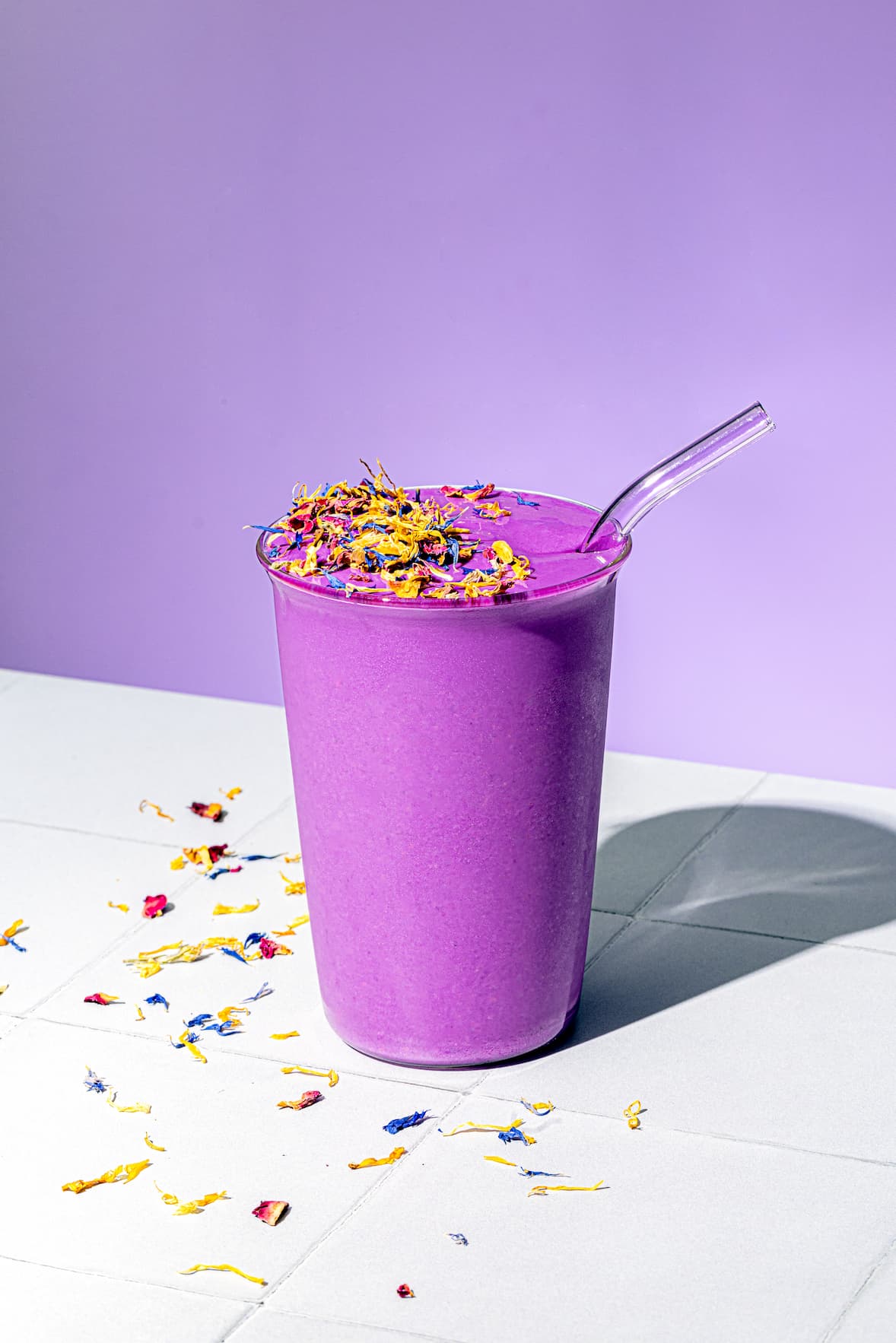 Smoothie mauve (avec ube en poudre ou patate douce mauve)