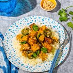 Tofu croustillant avec sauce coco-arachide