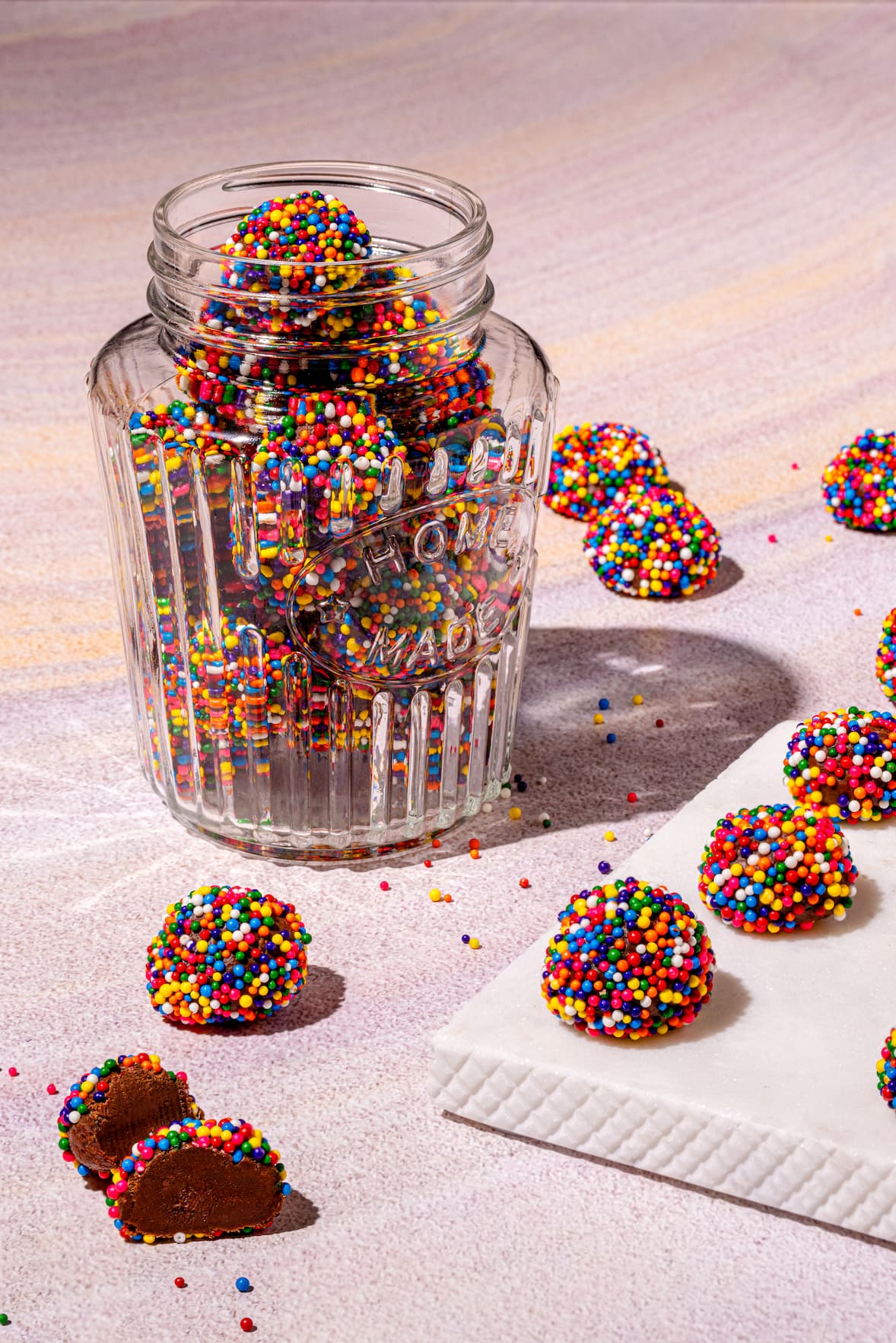 Boules au chocolat avec bonbons confettis