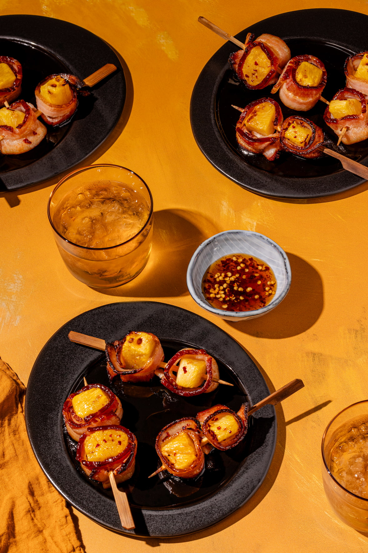 Bouchées épicées ananas et bacon