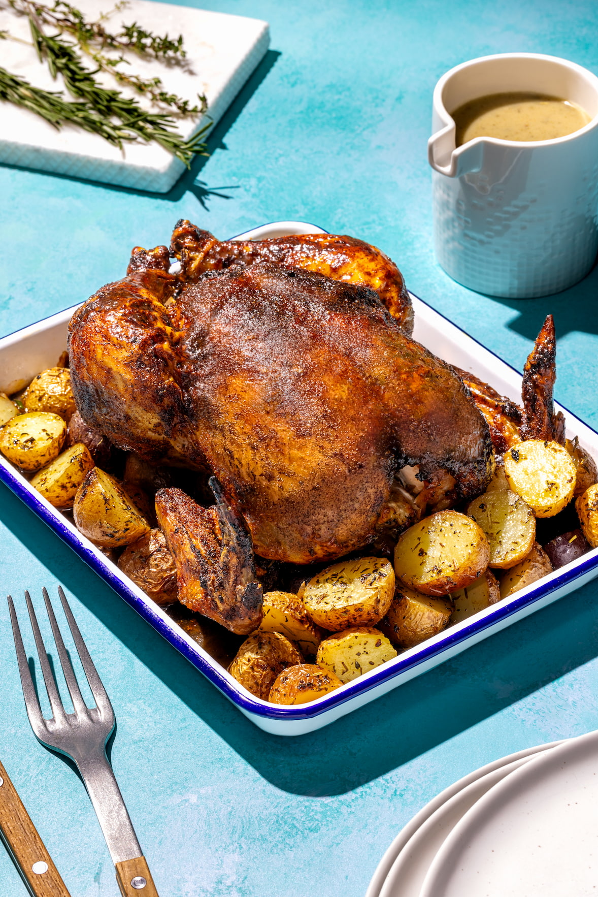 Poulet entier au four