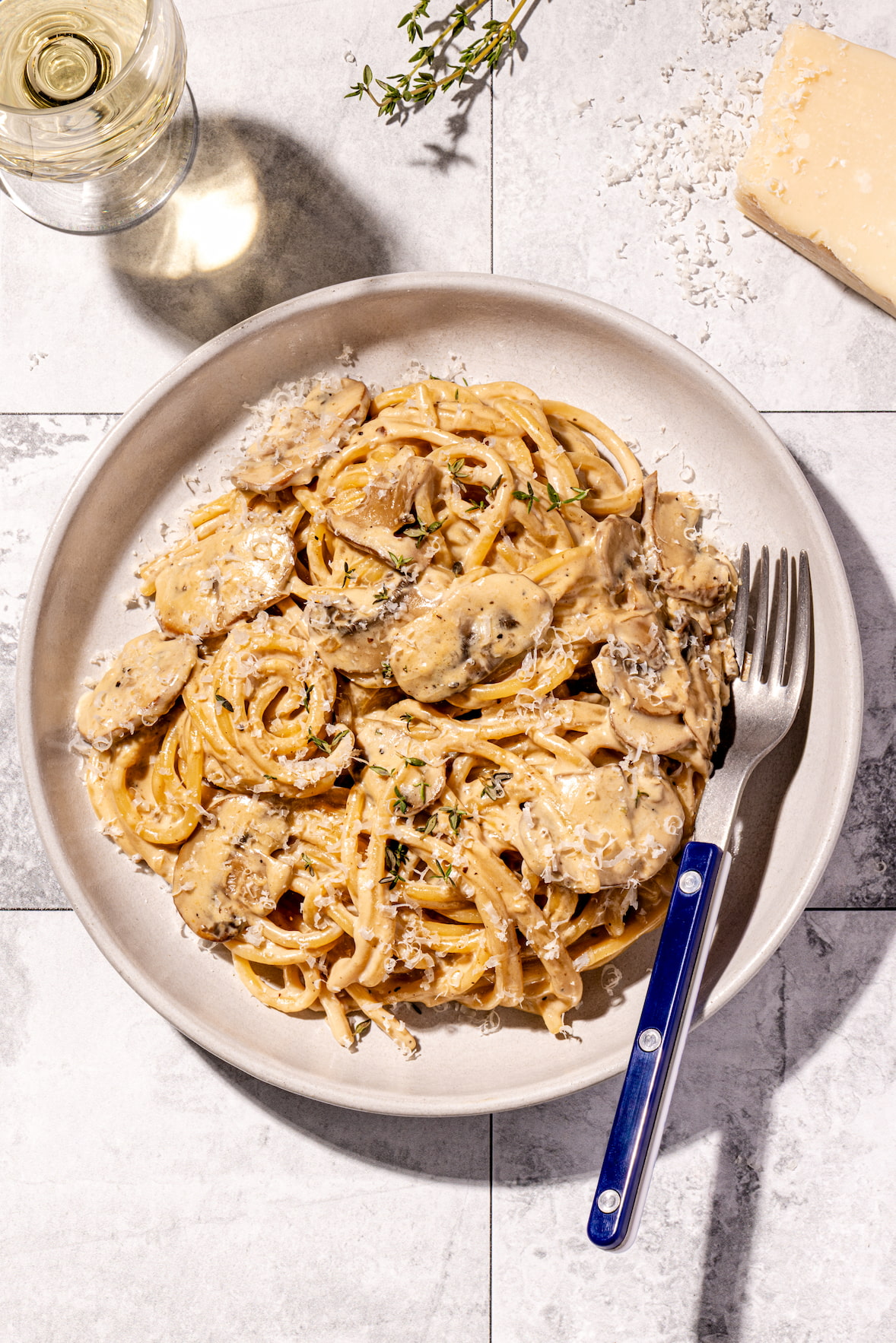 Pâtes sauce aux champignons