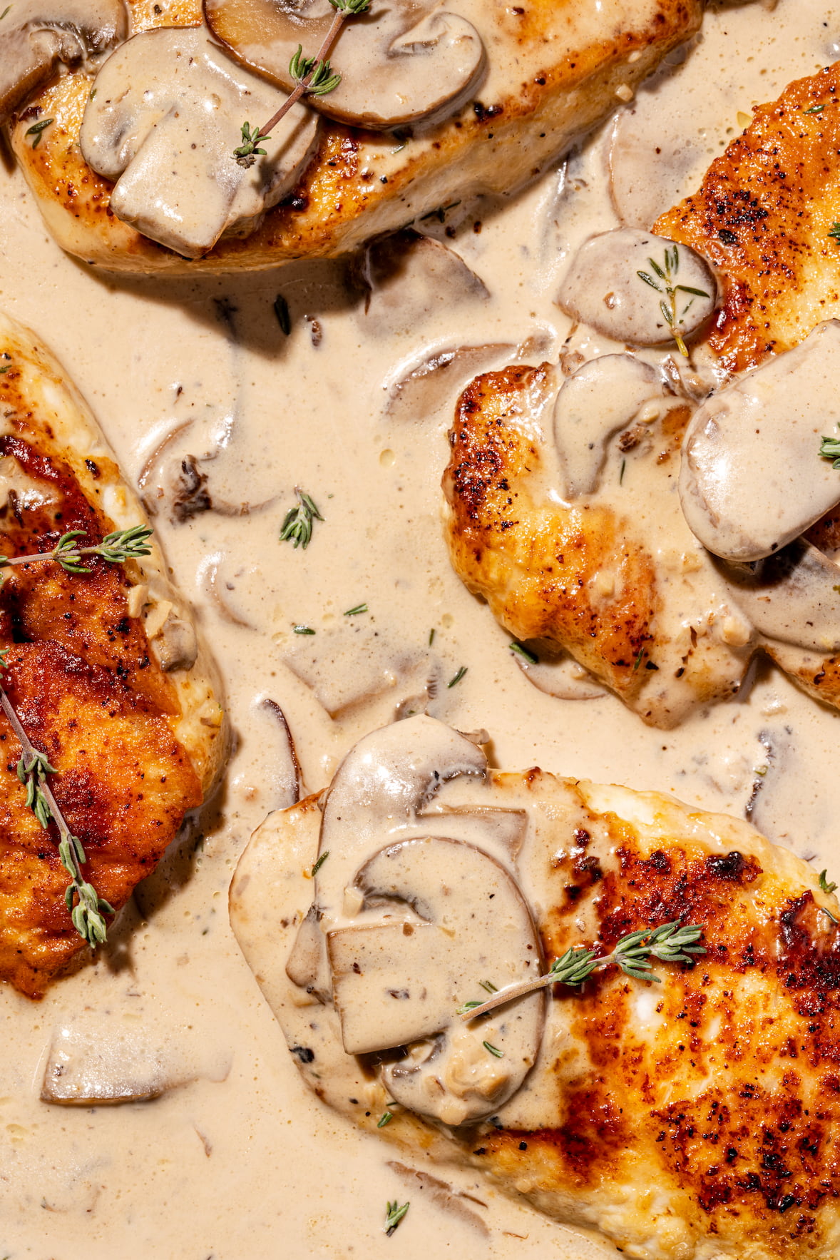 Poulet sauce aux champignons