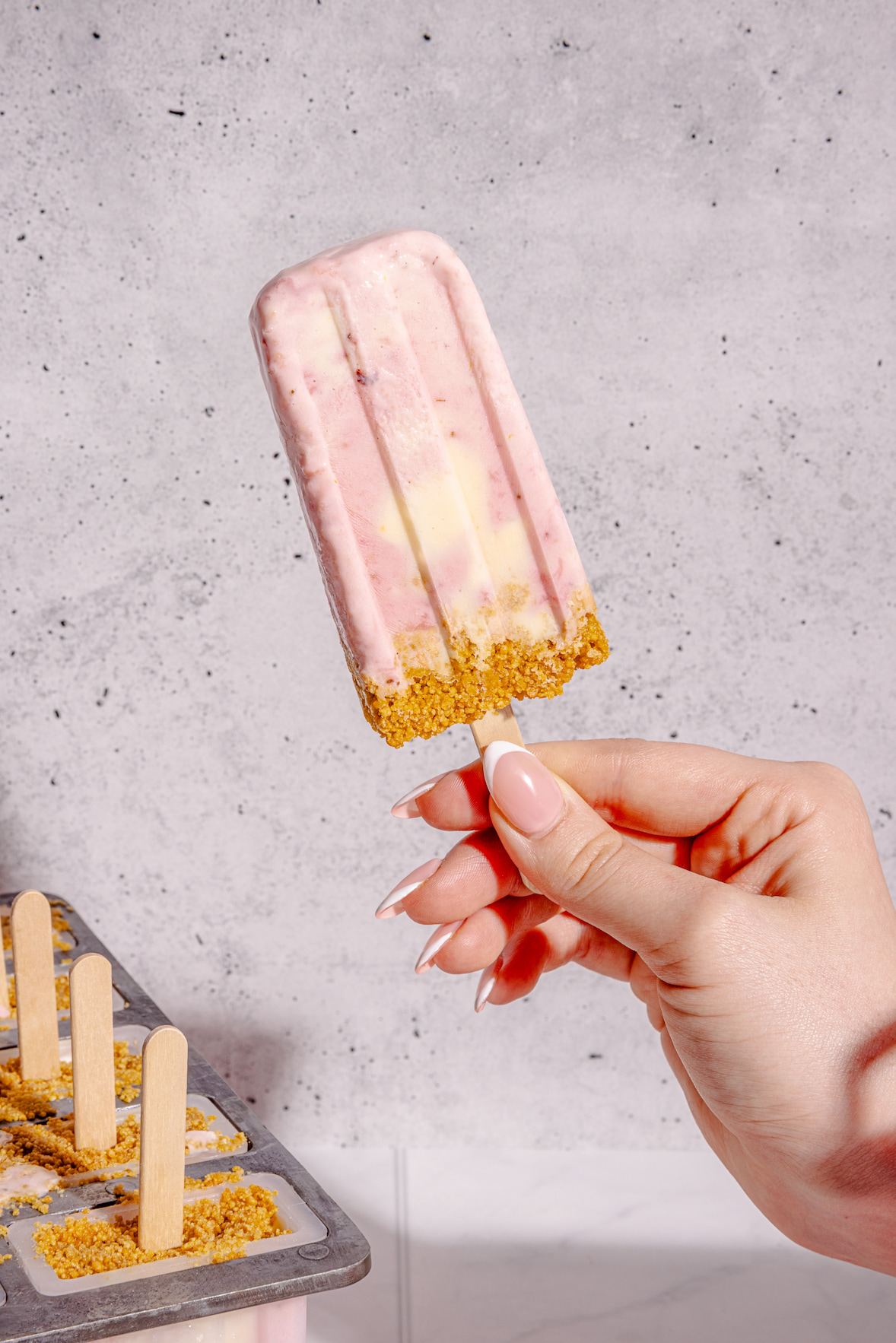 Popsicles protéinés aux fraises