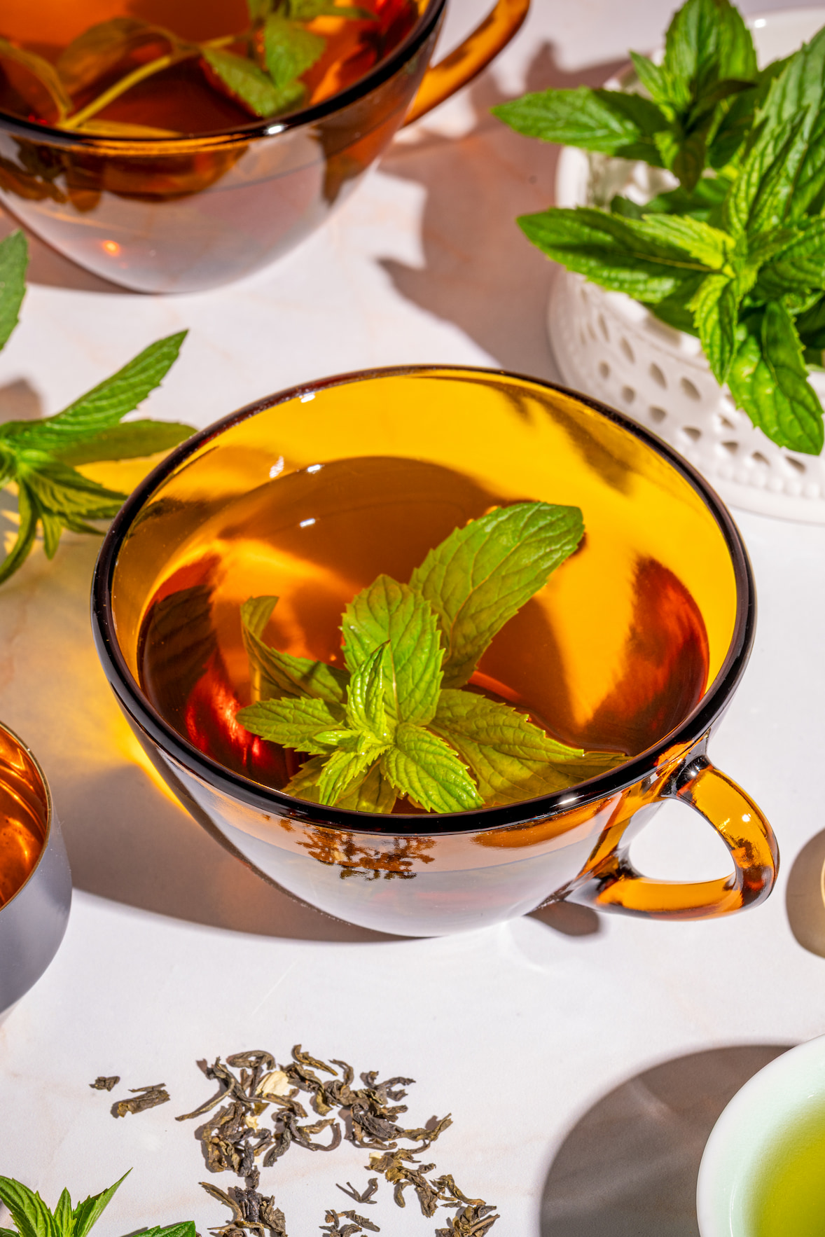 Thé vert marocain à la menthe