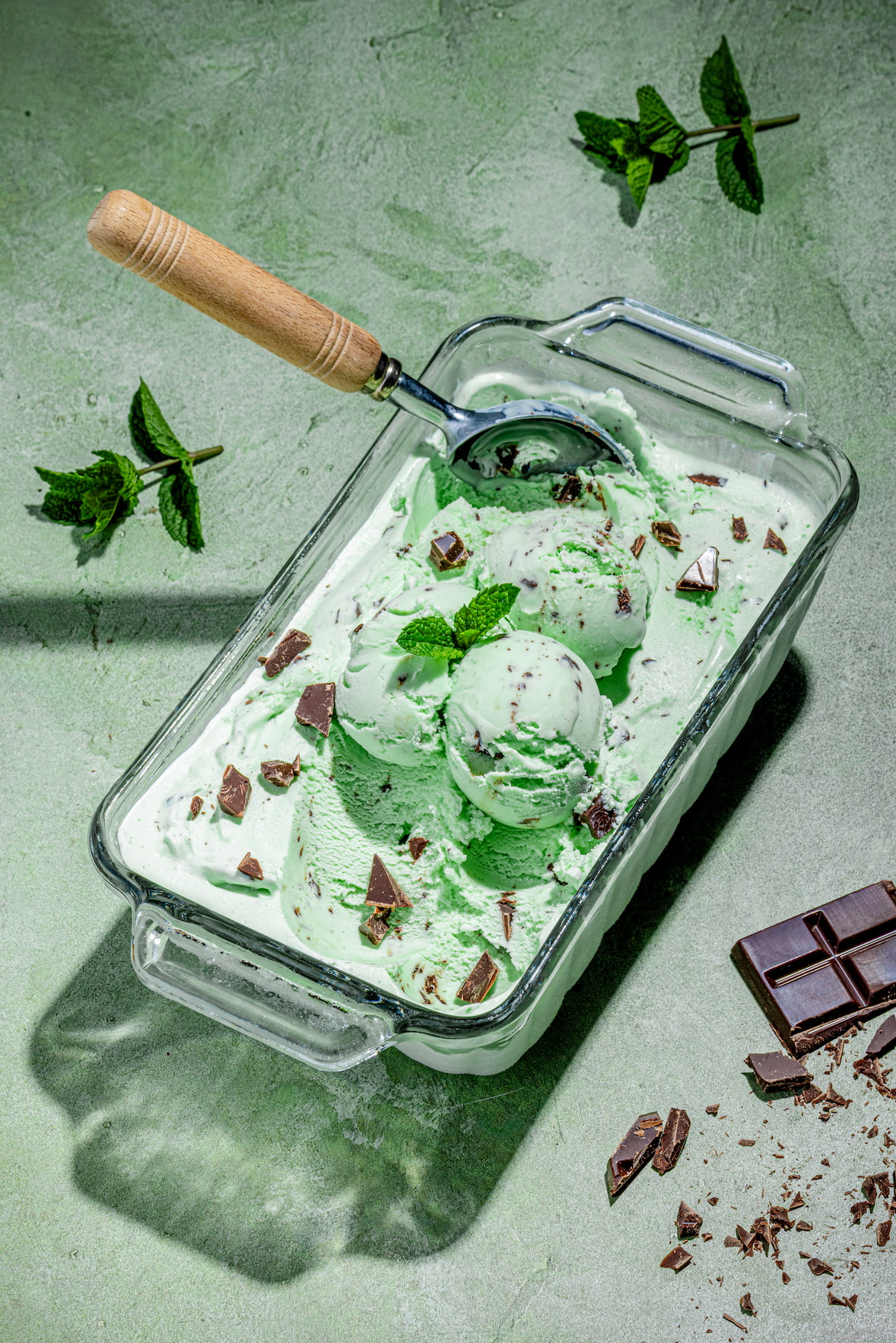 Crème glacée à la menthe et chocolat